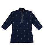 Traditional ethnic wear with silk sequence embroidery kurta and pyjama set - blue