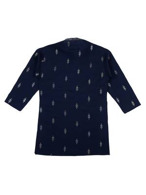 Traditional ethnic wear with silk sequence embroidery kurta and pyjama set - blue 2