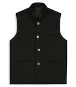 Traditional sleeveless nehru jacket - black