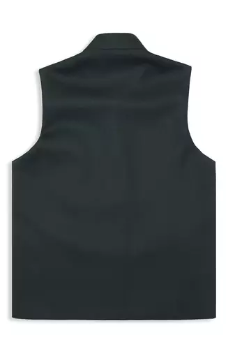 Festive sleeveless nehru jacket - bottle green