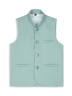Sleeveless nehru jacket - light green 1