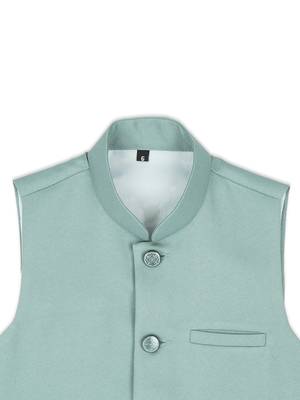 Sleeveless nehru jacket - light green 3