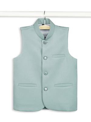 Sleeveless nehru jacket - light green 4