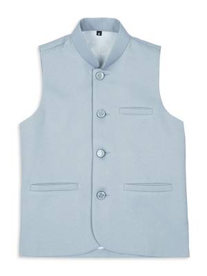 Ethnic sleeveless nehru jacket -  sky blue 1