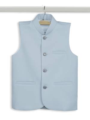Ethnic sleeveless nehru jacket -  sky blue 4