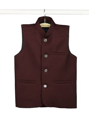 Elegance sleeveless nehru jacket - maroon 4