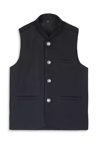 Royal sleeveless nehru jacket - navy blue