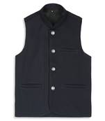 Royal sleeveless nehru jacket - navy blue