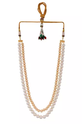 Brass gold-plated layered Pearl necklace
