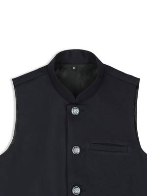 Royal sleeveless nehru jacket - navy blue 3