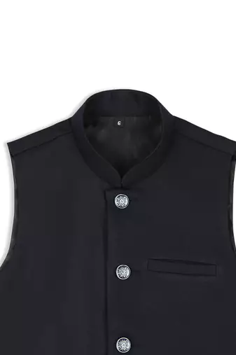 Royal sleeveless nehru jacket - navy blue