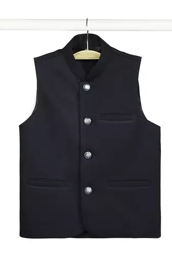 Royal sleeveless nehru jacket - navy blue