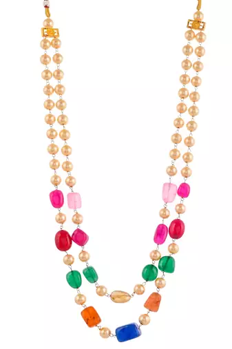 Gold plated multi layered unisex necklace