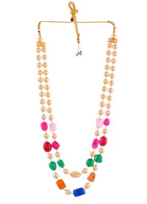 Gold plated multi layered unisex necklace 4