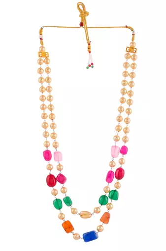 Gold plated multi layered unisex necklace