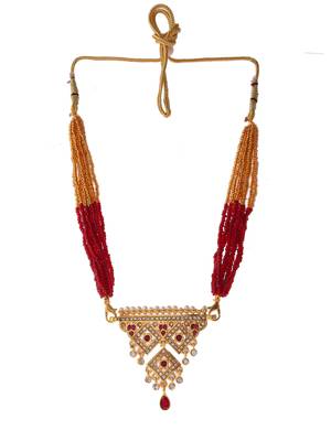 Gold plated ethnic layered long necklace 3