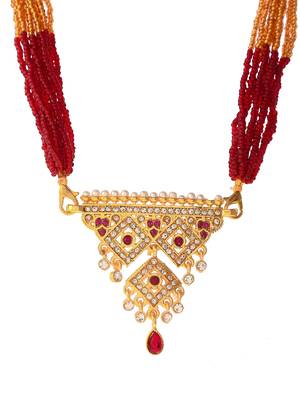 Gold plated ethnic layered long necklace 4