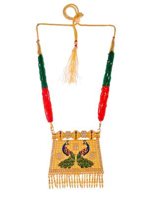 Gold plated ethnic meenakari necklace 4