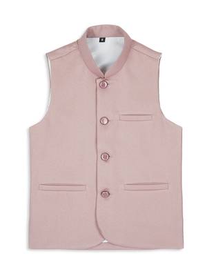 Soft sleeveless nehru jacket - peach 1