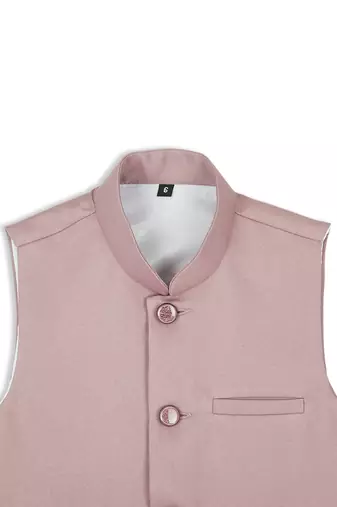 Soft sleeveless nehru jacket - peach