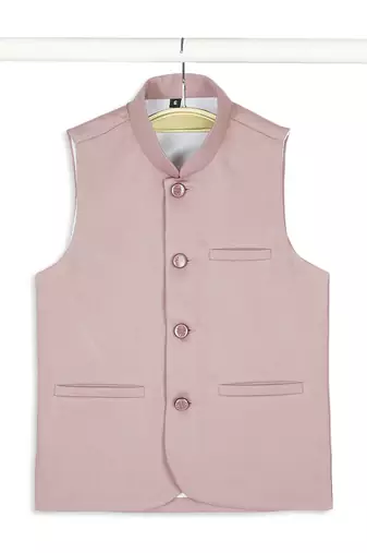 Soft sleeveless nehru jacket - peach