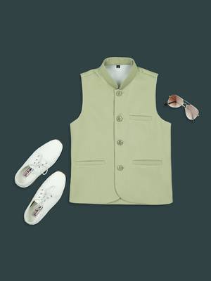 Ethnic nehru jacket - pista green 5