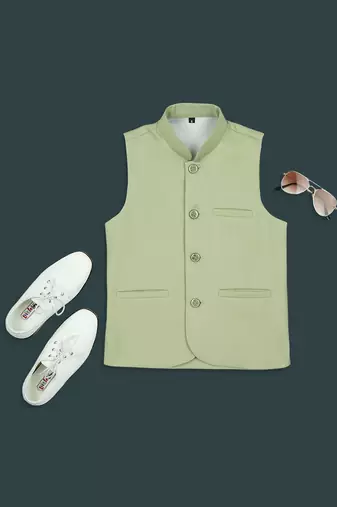 Ethnic nehru jacket - pista green