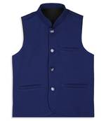 Sleeveless nehru jacket - royal blue
