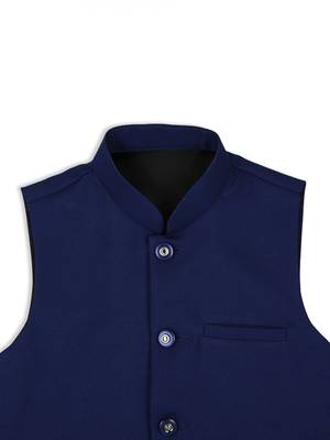 Sleeveless nehru jacket - royal blue 3