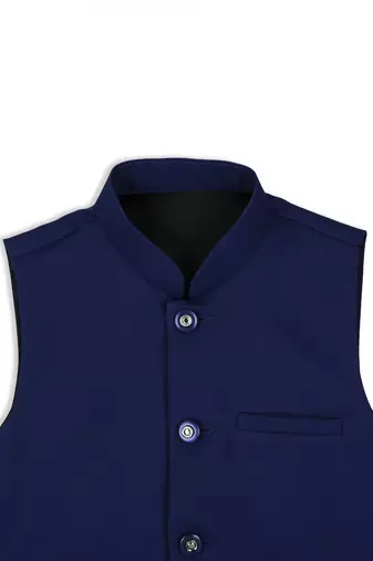 Sleeveless nehru jacket - royal blue