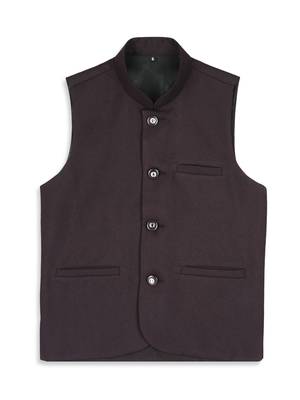 Sleeveless nehru jacket - wine 1