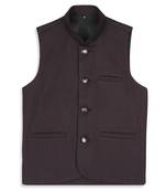 Sleeveless nehru jacket - wine