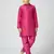 Full sleeves chanderi kurta, pyjama set with traditional butta work - rani pink