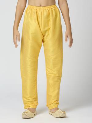 Full sleeves chanderi kurta, pyjama set with traditional butta work - yellow 3