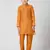 Full sleeves chanderi kurta, pyjama set with traditional butta work - orange