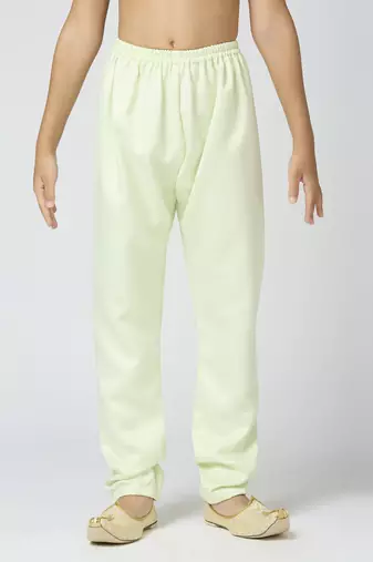 Full sleeves chanderi kurta, pyjama set with traditional butta work - pista