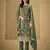 Dark green chinon silk semi stitched wedding suits