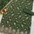 Dark green chinon silk semi stitched wedding suits