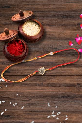 Bhaiya Rakhi with roli and chawal