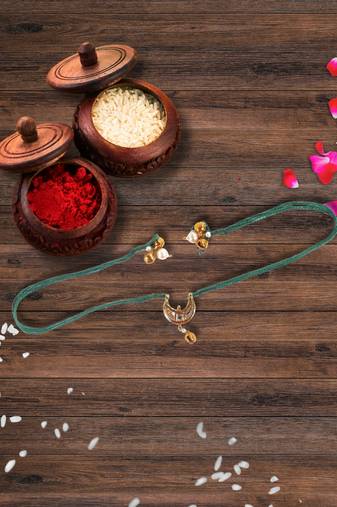Bhaiya Rakhi with roli and chawal