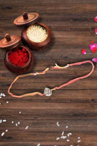 Bhaiya Rakhi with roli and chawal