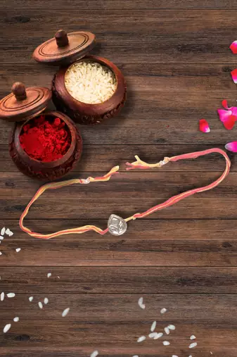 Bhaiya Rakhi with roli and chawal
