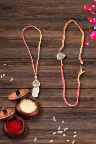 Bhaiya and bhabhi Rakhi with roli and chawal