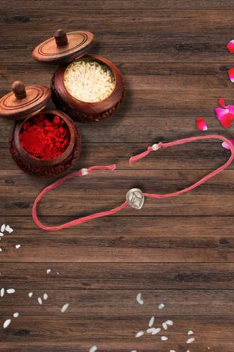 Bhaiya Rakhi with roli and chawal
