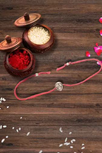 Bhaiya Rakhi with roli and chawal