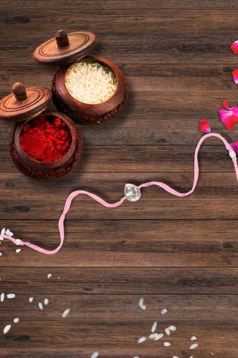 Bhaiya Rakhi with roli and chawal