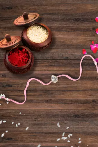 Bhaiya Rakhi with roli and chawal