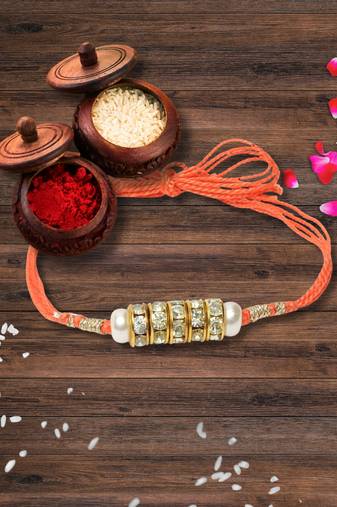 Bhaiya Rakhi with roli and chawal
