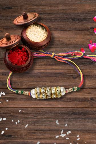 Bhaiya Rakhi with roli and chawal