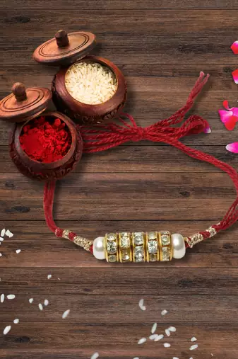Bhaiya Rakhi with roli and chawal